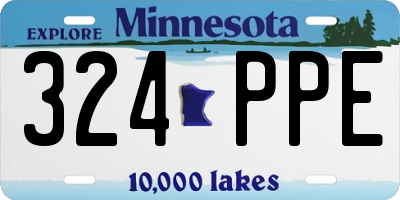 MN license plate 324PPE