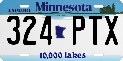 MN license plate 324PTX