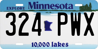 MN license plate 324PWX