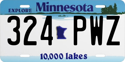 MN license plate 324PWZ