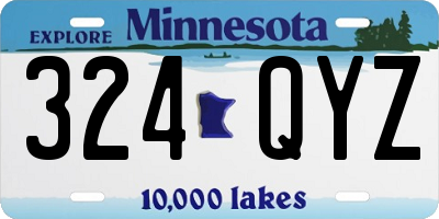 MN license plate 324QYZ