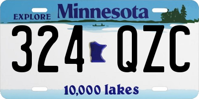 MN license plate 324QZC