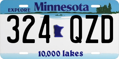 MN license plate 324QZD