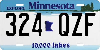 MN license plate 324QZF