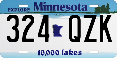 MN license plate 324QZK