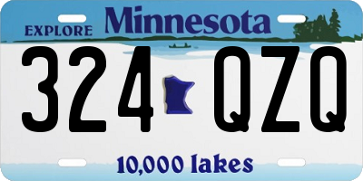 MN license plate 324QZQ