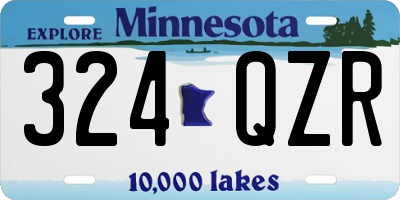 MN license plate 324QZR