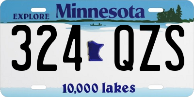 MN license plate 324QZS