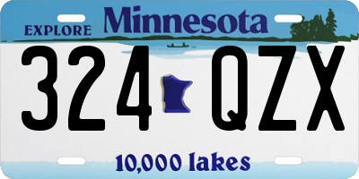 MN license plate 324QZX