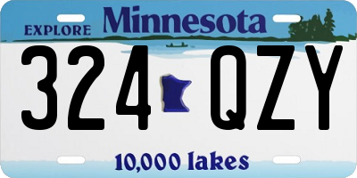 MN license plate 324QZY