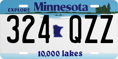 MN license plate 324QZZ