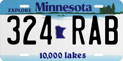 MN license plate 324RAB