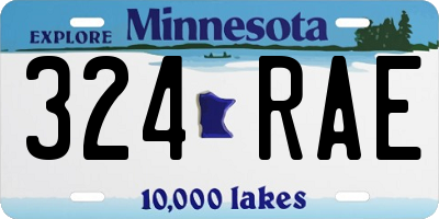 MN license plate 324RAE