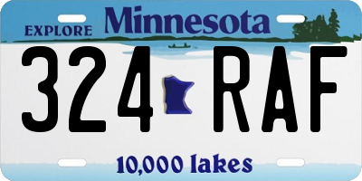 MN license plate 324RAF