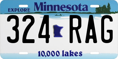 MN license plate 324RAG
