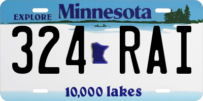 MN license plate 324RAI