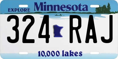 MN license plate 324RAJ
