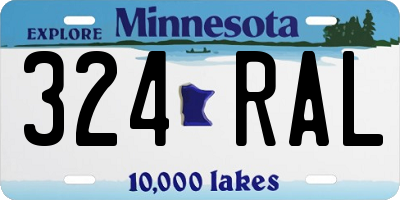 MN license plate 324RAL