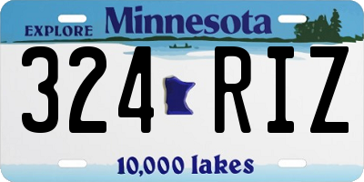 MN license plate 324RIZ