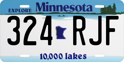 MN license plate 324RJF