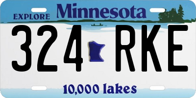 MN license plate 324RKE