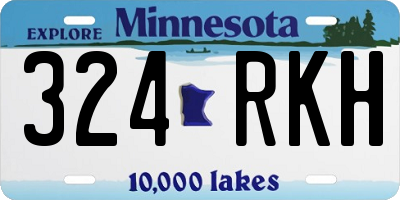 MN license plate 324RKH