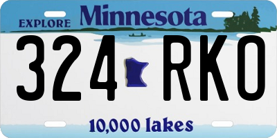 MN license plate 324RKO