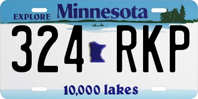 MN license plate 324RKP