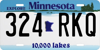 MN license plate 324RKQ