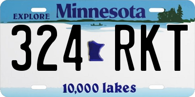 MN license plate 324RKT