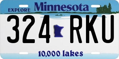 MN license plate 324RKU