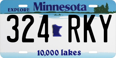 MN license plate 324RKY