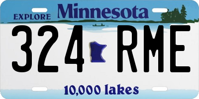MN license plate 324RME