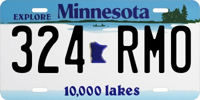 MN license plate 324RMO