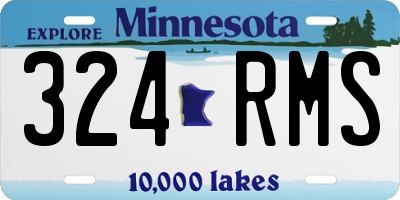 MN license plate 324RMS