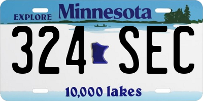 MN license plate 324SEC