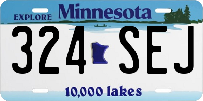 MN license plate 324SEJ