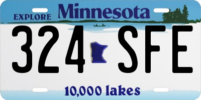 MN license plate 324SFE