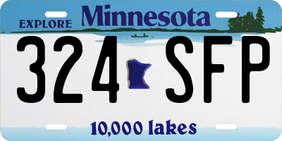 MN license plate 324SFP