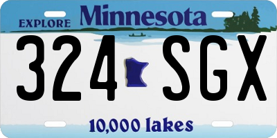 MN license plate 324SGX