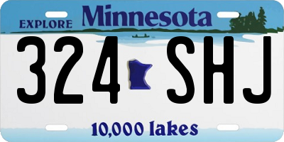 MN license plate 324SHJ