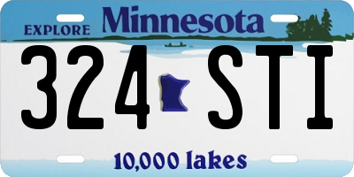 MN license plate 324STI