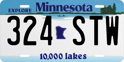 MN license plate 324STW