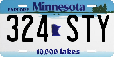 MN license plate 324STY