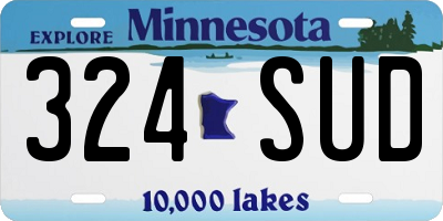 MN license plate 324SUD