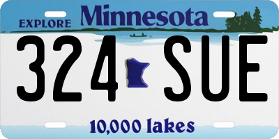 MN license plate 324SUE