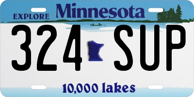 MN license plate 324SUP