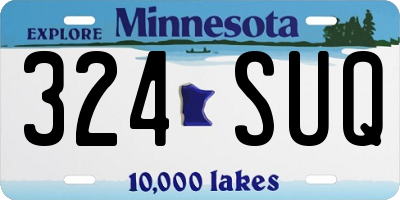 MN license plate 324SUQ