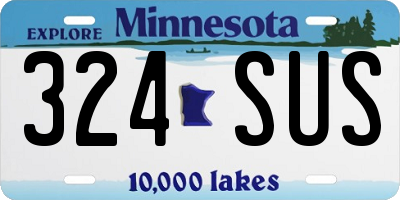 MN license plate 324SUS