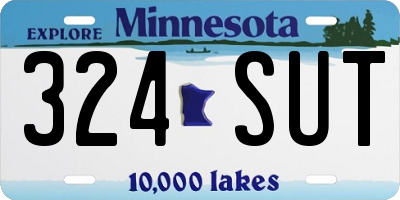 MN license plate 324SUT